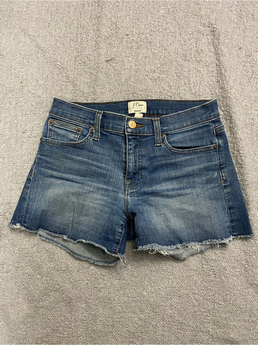 J. Crew Distressed Medium Blue Denim Cutoff Shorts